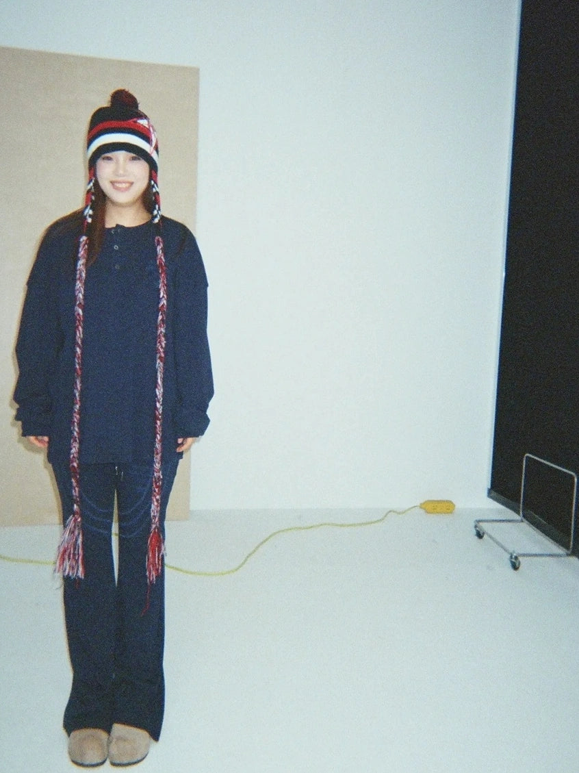 Achihara Soft Brushed Loose Fit Drop Shoulder Crew Neck Long Sleeve Women Letter T-Shirt