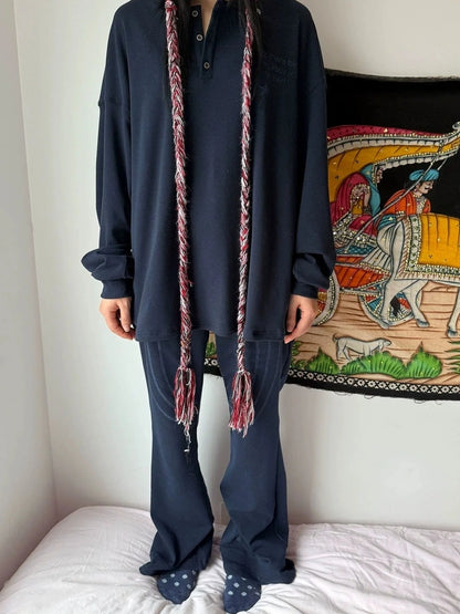 Achihara Soft Brushed Loose Fit Drop Shoulder Crew Neck Long Sleeve Women Letter T-Shirt