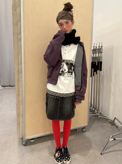 Achihara Soft Cotton Blend Zip Up Loose Fit Hooded Commuter Women Solid Color Hoodies