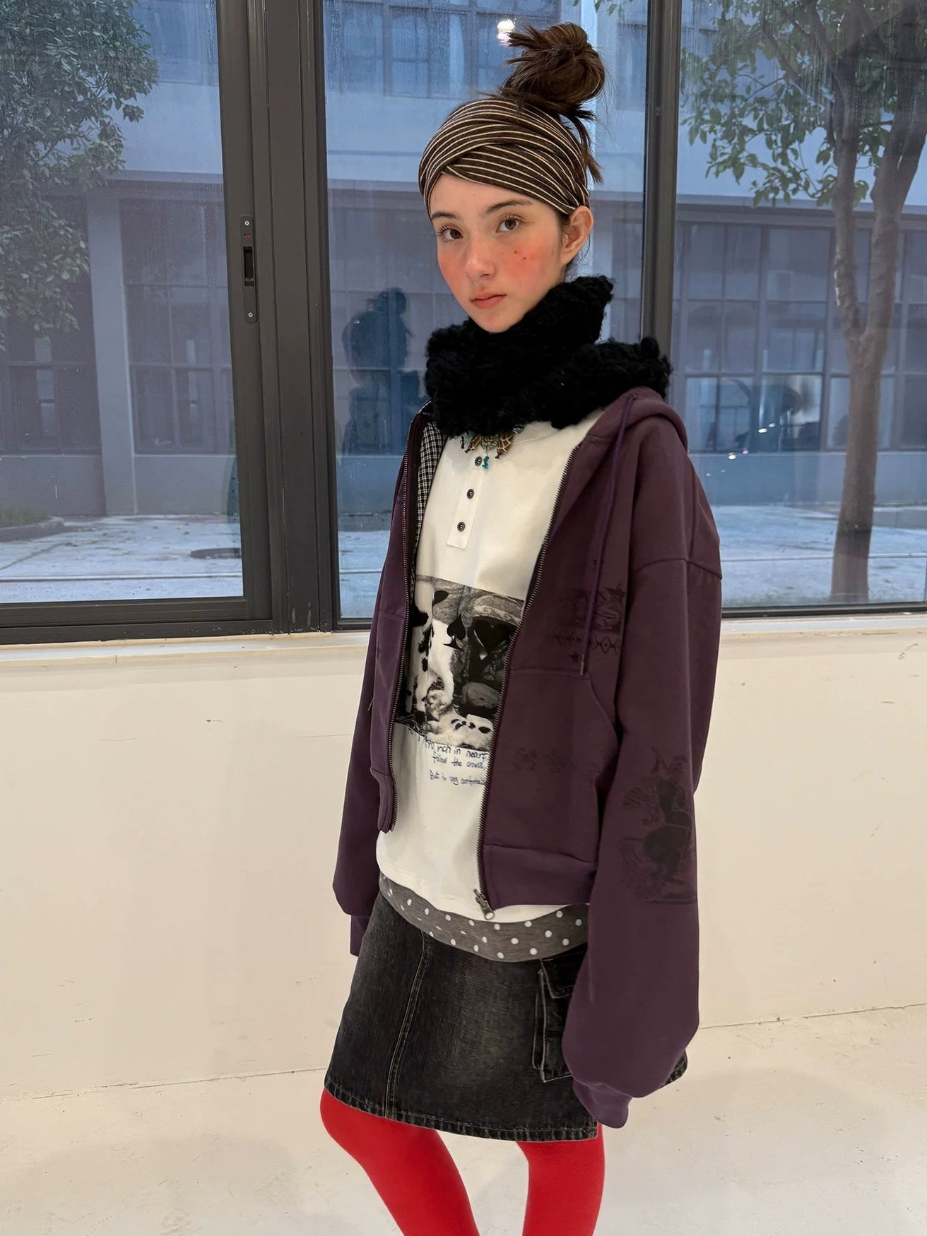 Achihara Soft Cotton Blend Zip Up Loose Fit Hooded Commuter Women Solid Color Hoodies