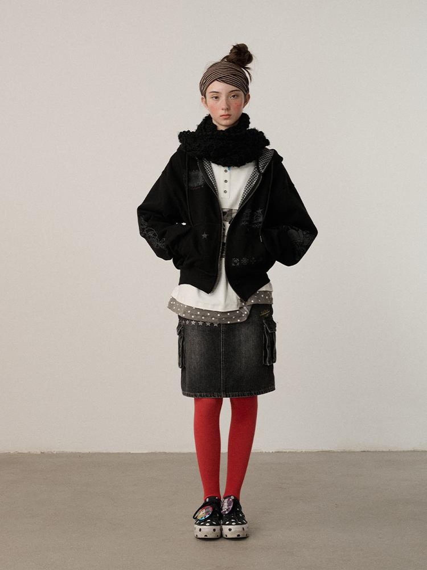 Achihara Soft Cotton Blend Zip Up Loose Fit Hooded Commuter Women Solid Color Hoodies