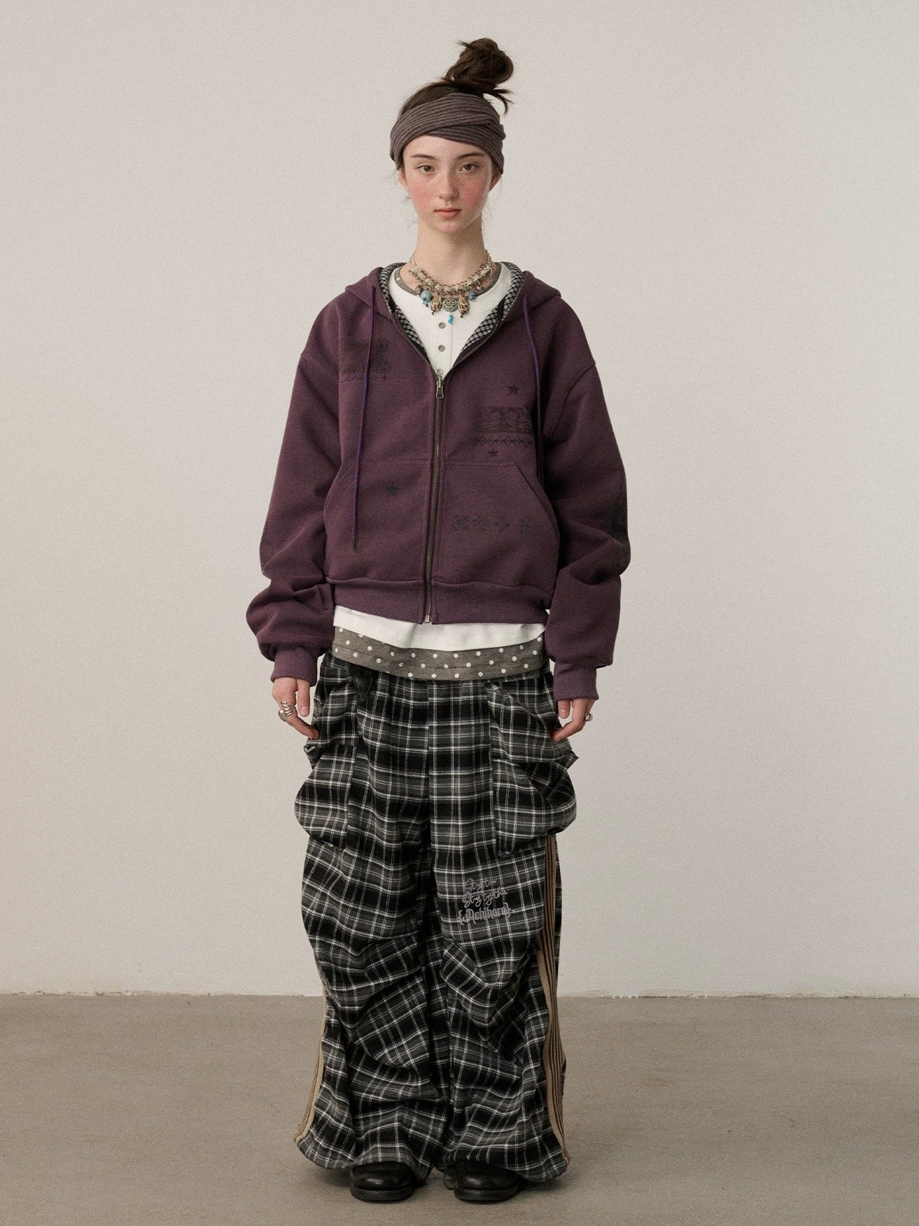 Achihara Soft Cotton Blend Zip Up Loose Fit Hooded Commuter Women Solid Color Hoodies