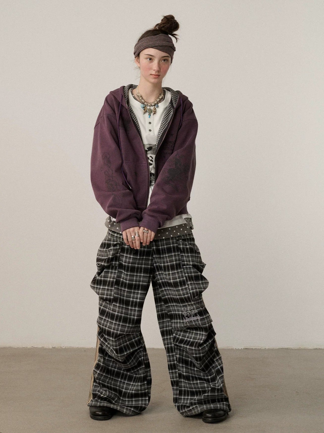 Achihara Soft Cotton Blend Zip Up Loose Fit Hooded Commuter Women Solid Color Hoodies