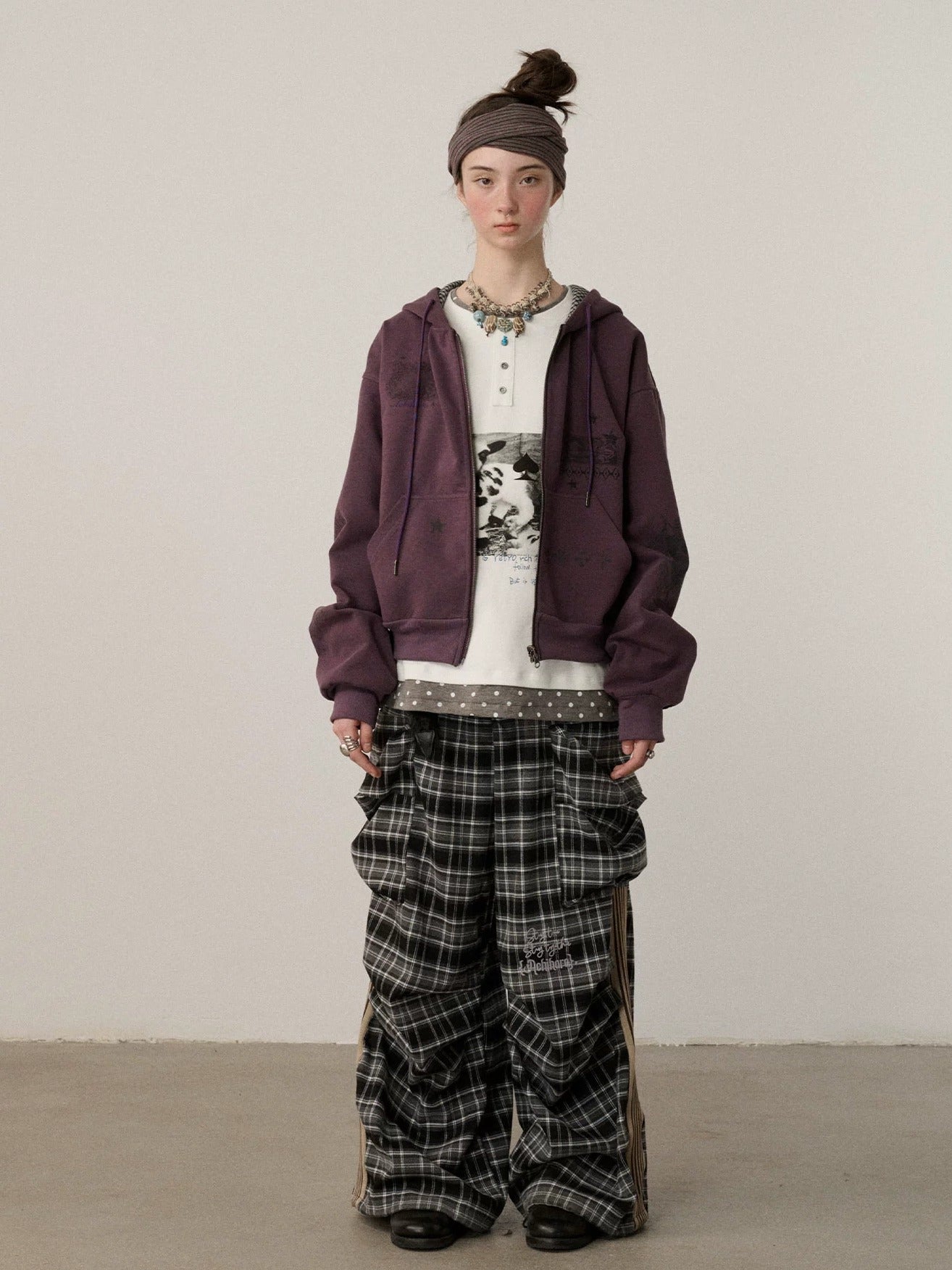 Achihara Soft Cotton Blend Zip Up Loose Fit Hooded Commuter Women Solid Color Hoodies