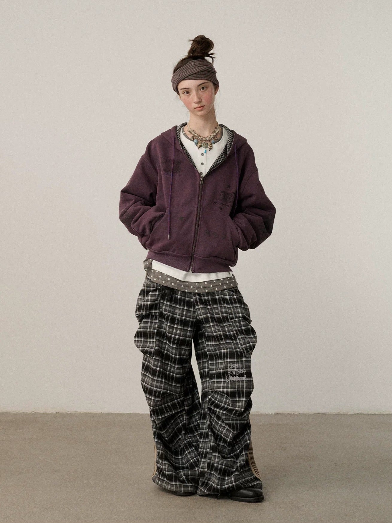 Achihara Soft Cotton Blend Zip Up Loose Fit Hooded Commuter Women Solid Color Hoodies