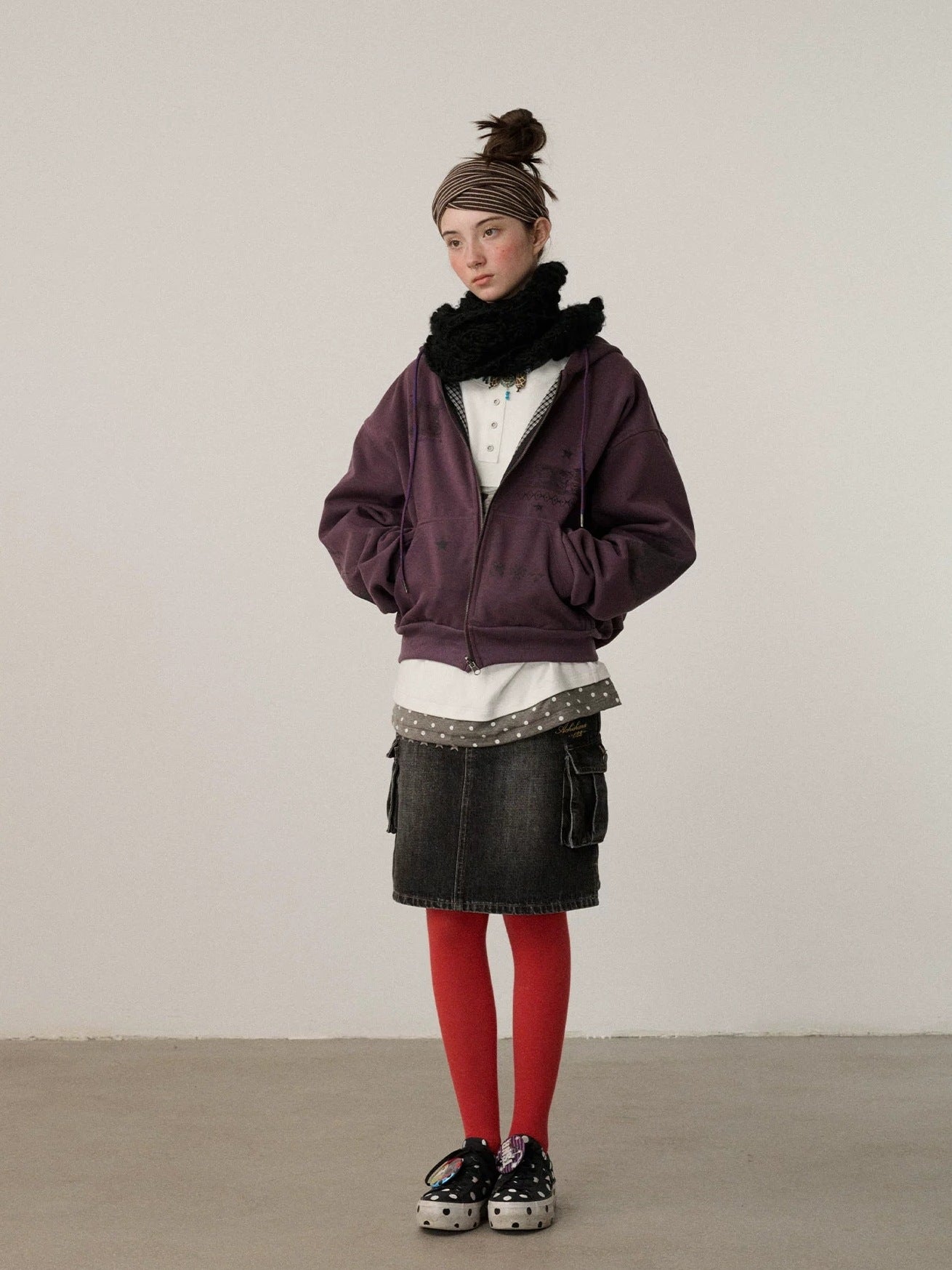 Achihara Soft Cotton Blend Zip Up Loose Fit Hooded Commuter Women Solid Color Hoodies