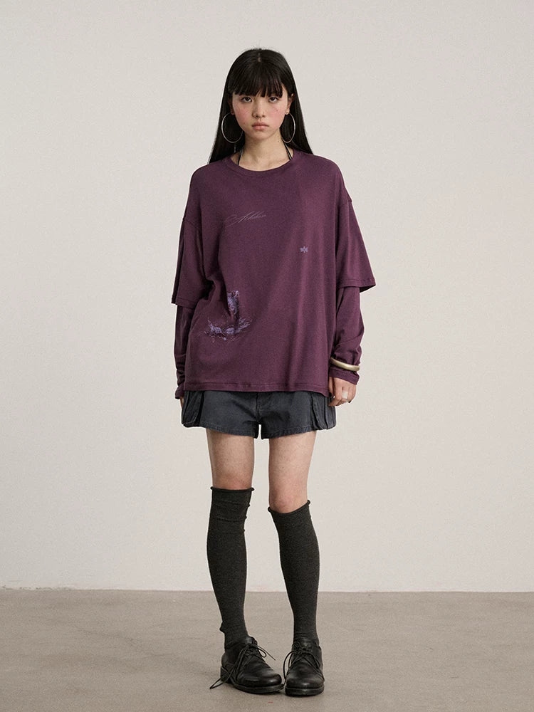 Achihara Soft Cotton Modal Blend Relaxed Drop Shoulder Women Black Long Sleeve T-Shirts-1