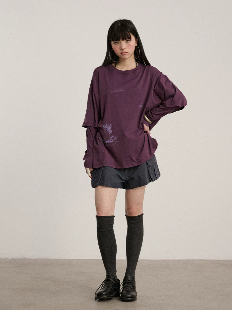 Achihara Soft Cotton Modal Blend Relaxed Drop Shoulder Women Black Long Sleeve T-Shirts-5