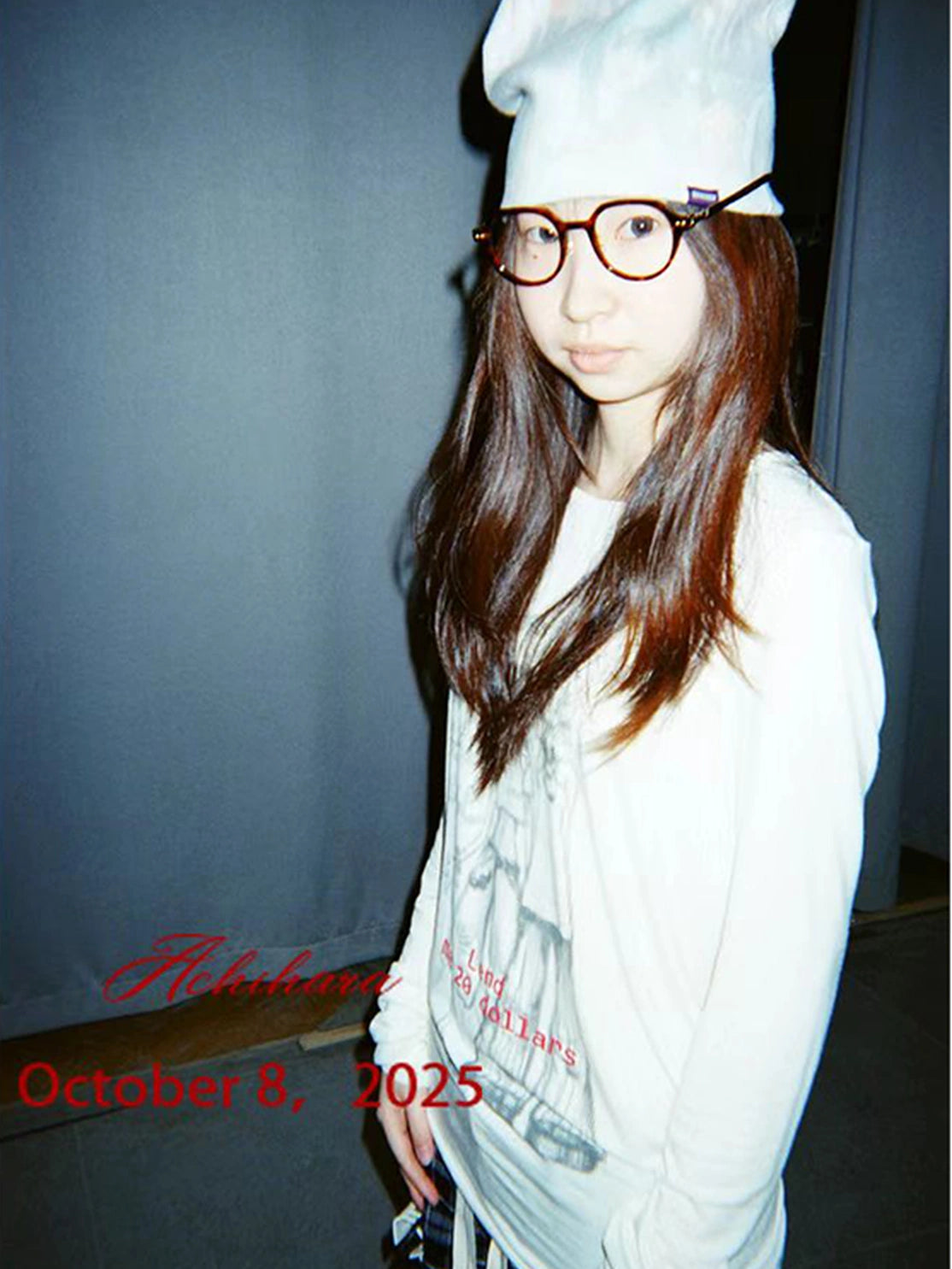 Achihara Soft Cotton Round Crown Letter Graphic Women Casual White One Size Hat