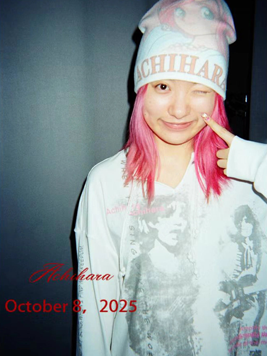 Achihara Soft Cotton Round Crown Letter Graphic Women Casual White One Size Hat