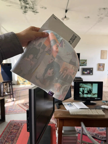 Achihara Soft Cotton Round Crown Letter Graphic Women Casual White One Size Hat