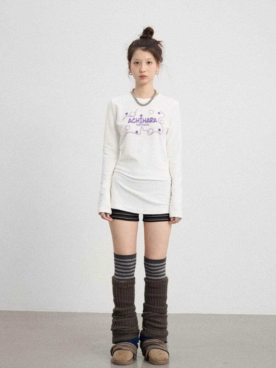 Soft Cozy Long Sleeve Tee With Split Hem