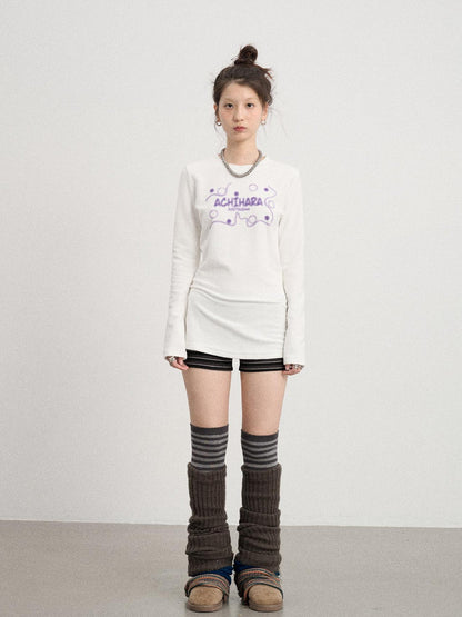 Achihara Soft Cozy Long Sleeve Tee With Split Hem