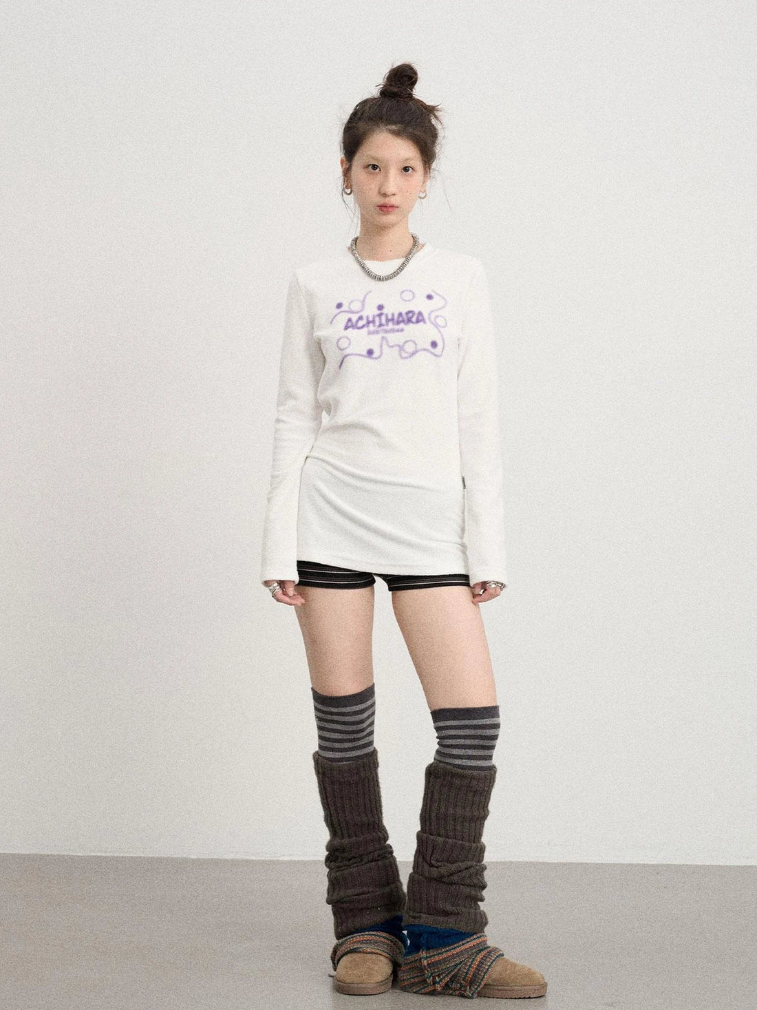 Soft Cozy Long Sleeve Tee With Split Hem