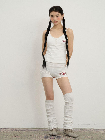 Achihara Soft Lettering Slim Cropped Women&