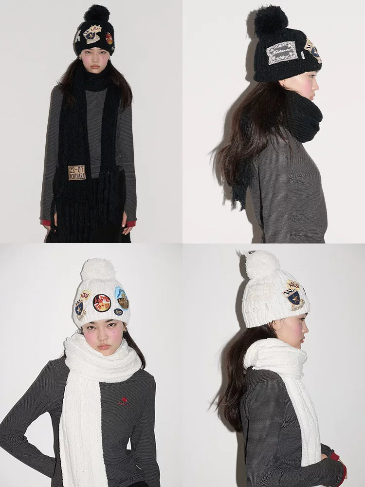 Achihara Soft Lightweight Minimalist Two Tone Black White Versatile Unisex Scarf-1