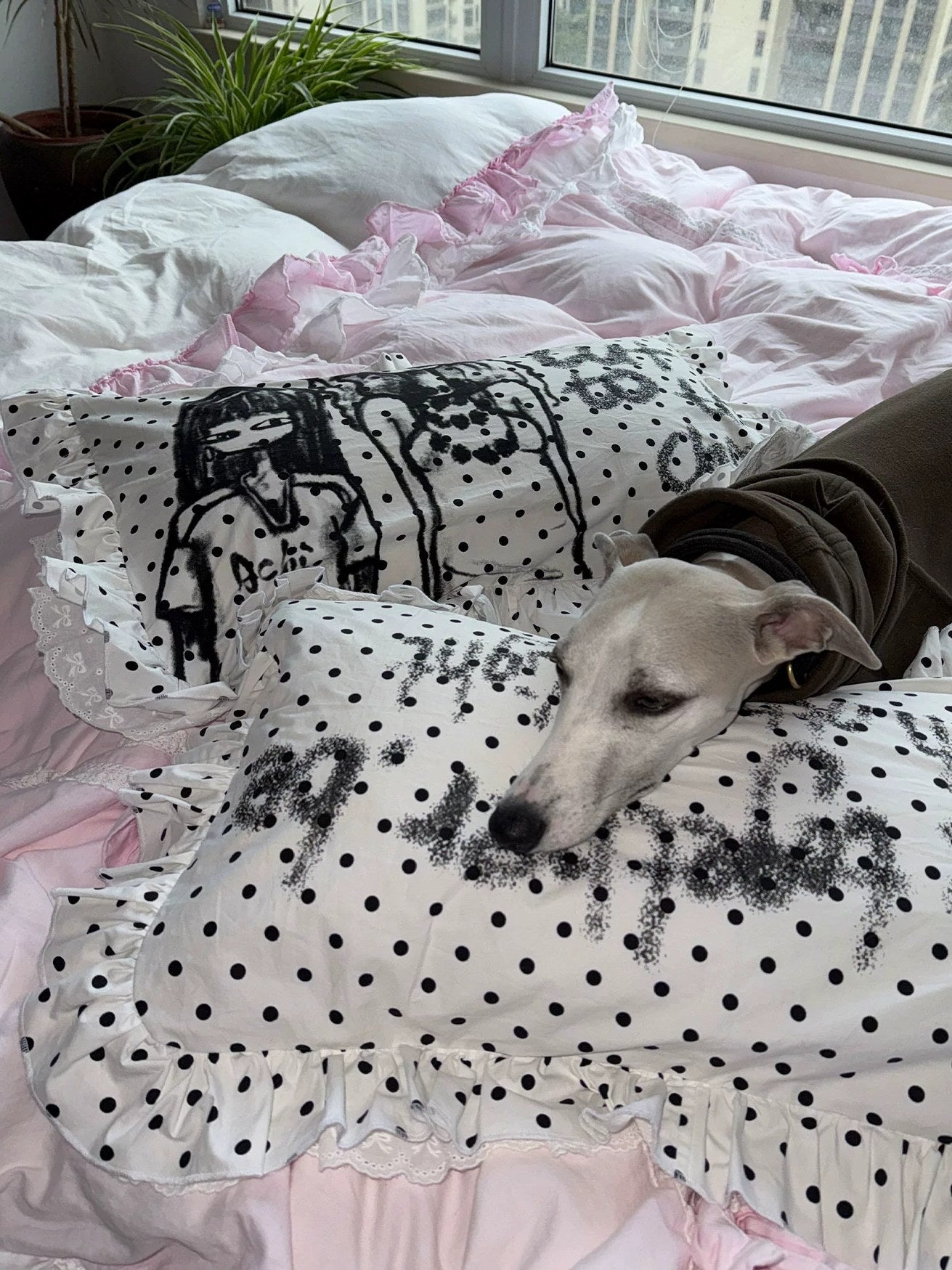 Achihara Soft Machine Washable Cotton Polka Dot Pillowcase 48X74Cm Accessories