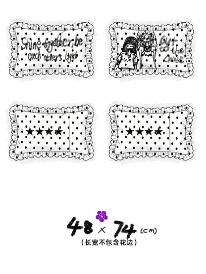Achihara Soft Machine Washable Cotton Polka Dot Pillowcase 48X74Cm Accessories-5