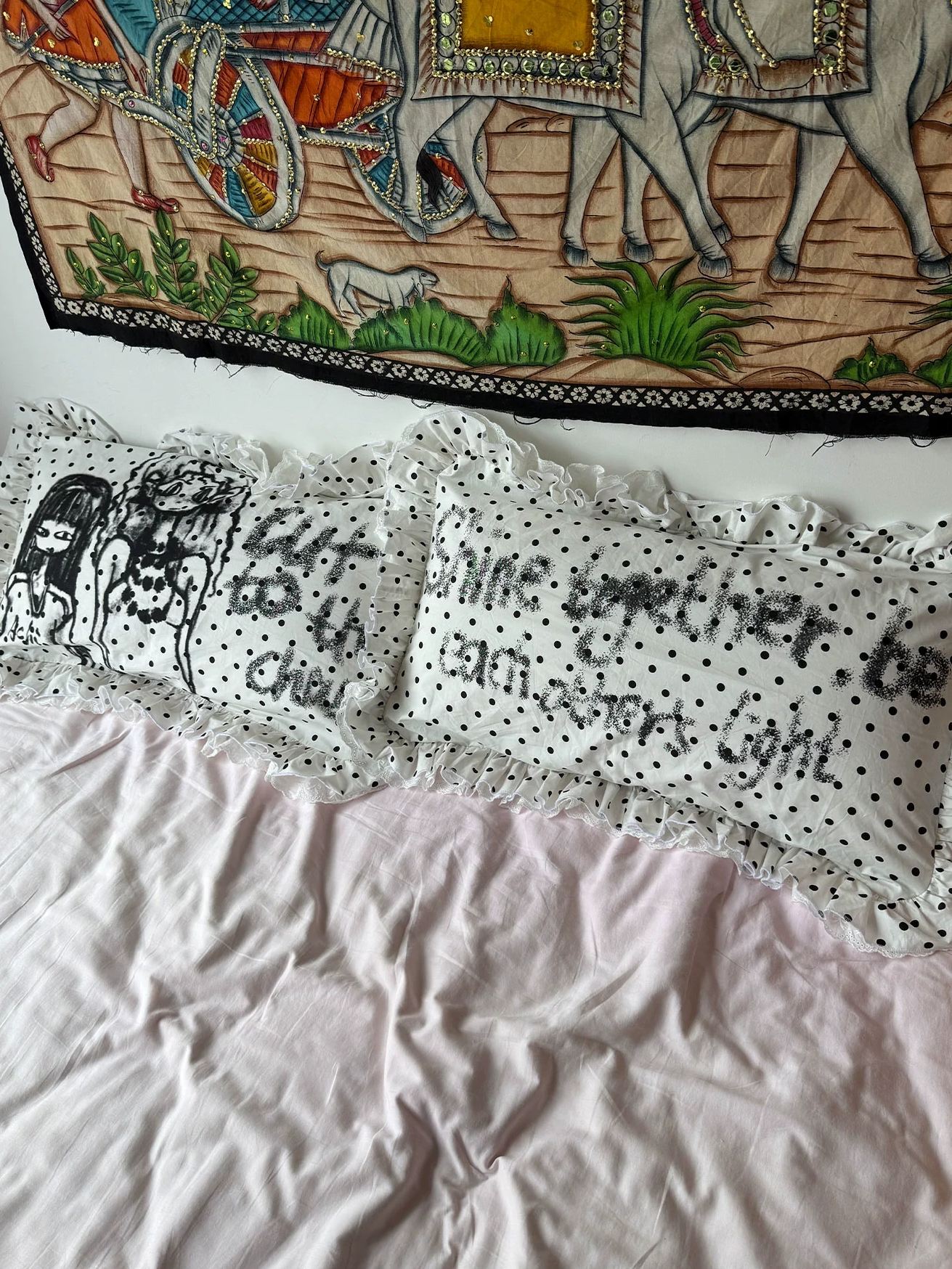 Achihara Soft Machine Washable Cotton Polka Dot Pillowcase 48X74Cm Accessories