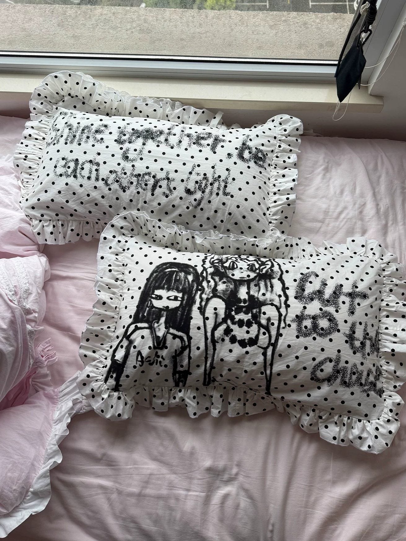 Achihara Soft Machine Washable Cotton Polka Dot Pillowcase 48X74Cm Accessories