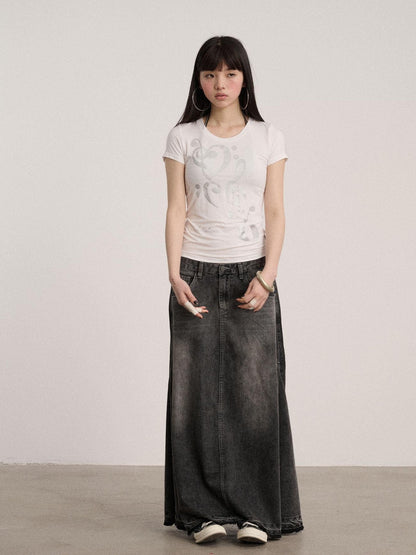 Achihara Soft Modal Slim Fit Crew Neck Office Women Black White Short Sleeve T-Shirts