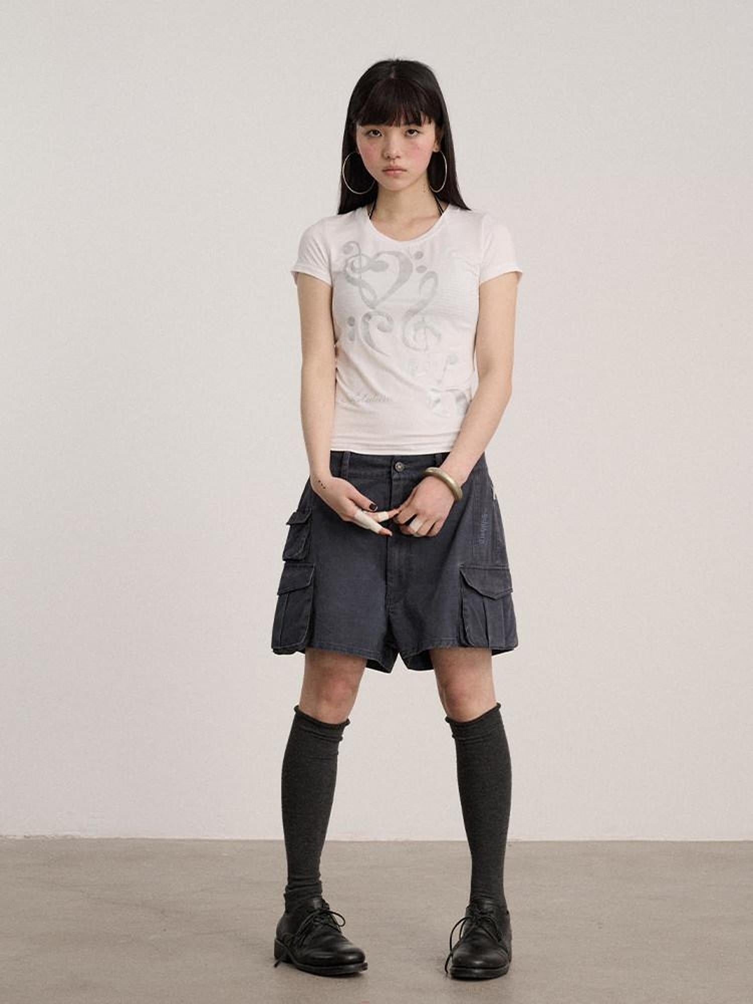 Achihara Soft Modal Slim Fit Crew Neck Office Women Black White Short Sleeve T-Shirts