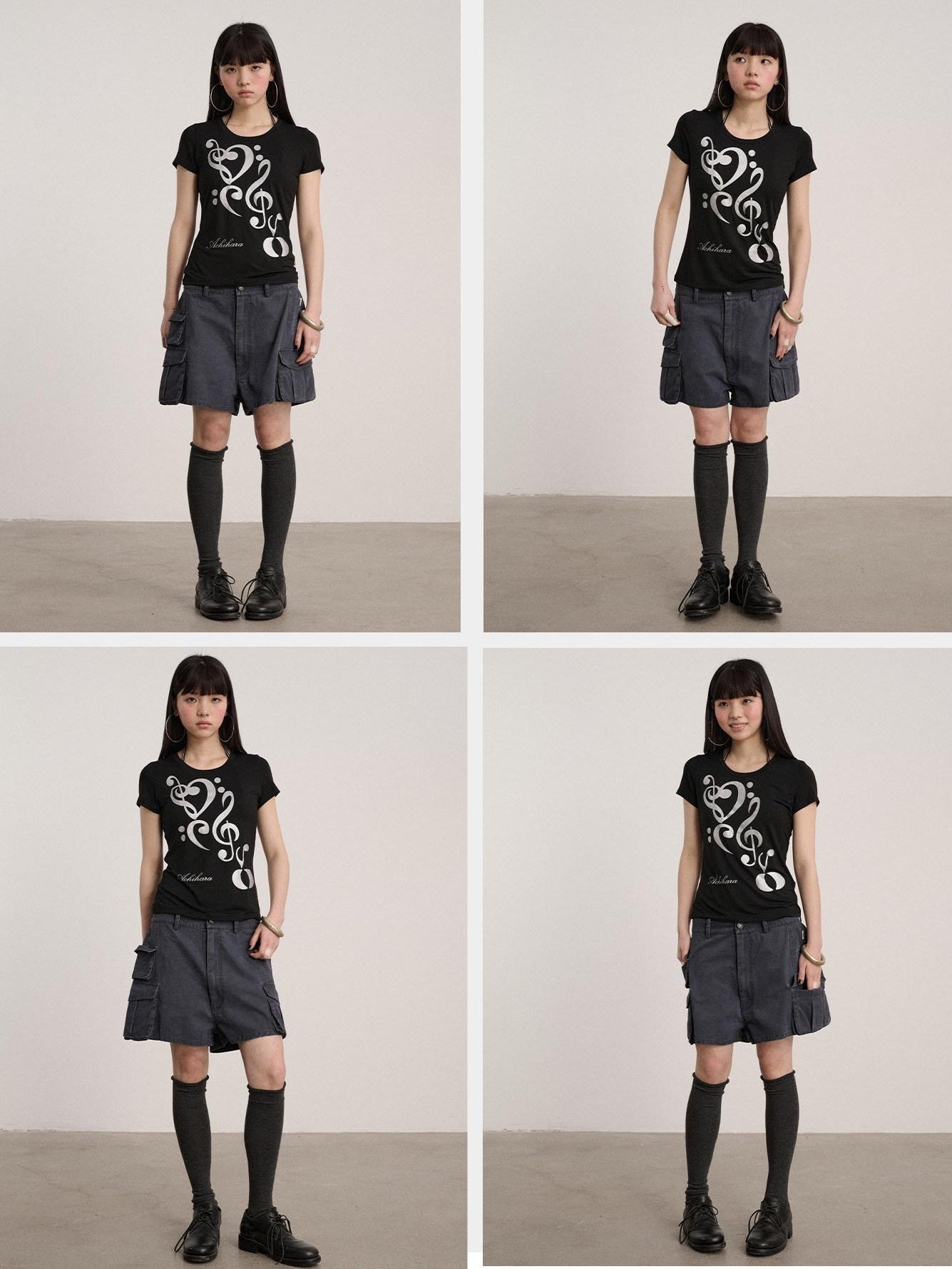 Achihara Soft Modal Slim Fit Crew Neck Office Women Black White Short Sleeve T-Shirts
