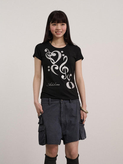 Achihara Soft Modal Slim Fit Crew Neck Office Women Black White Short Sleeve T-Shirts