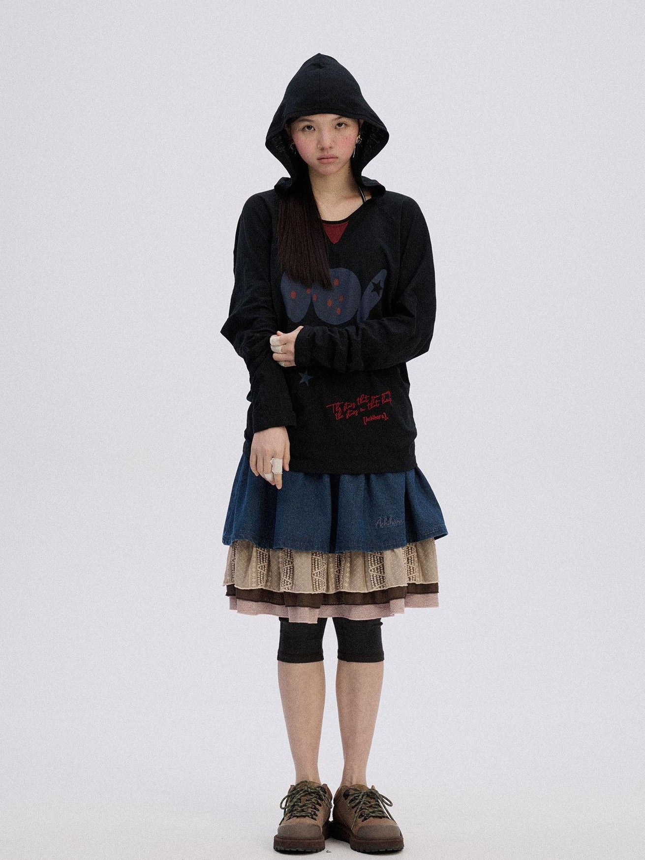 Achihara Soft Pure Cotton Pullover Commuter Straight Fit Women Black White Sweatshirts