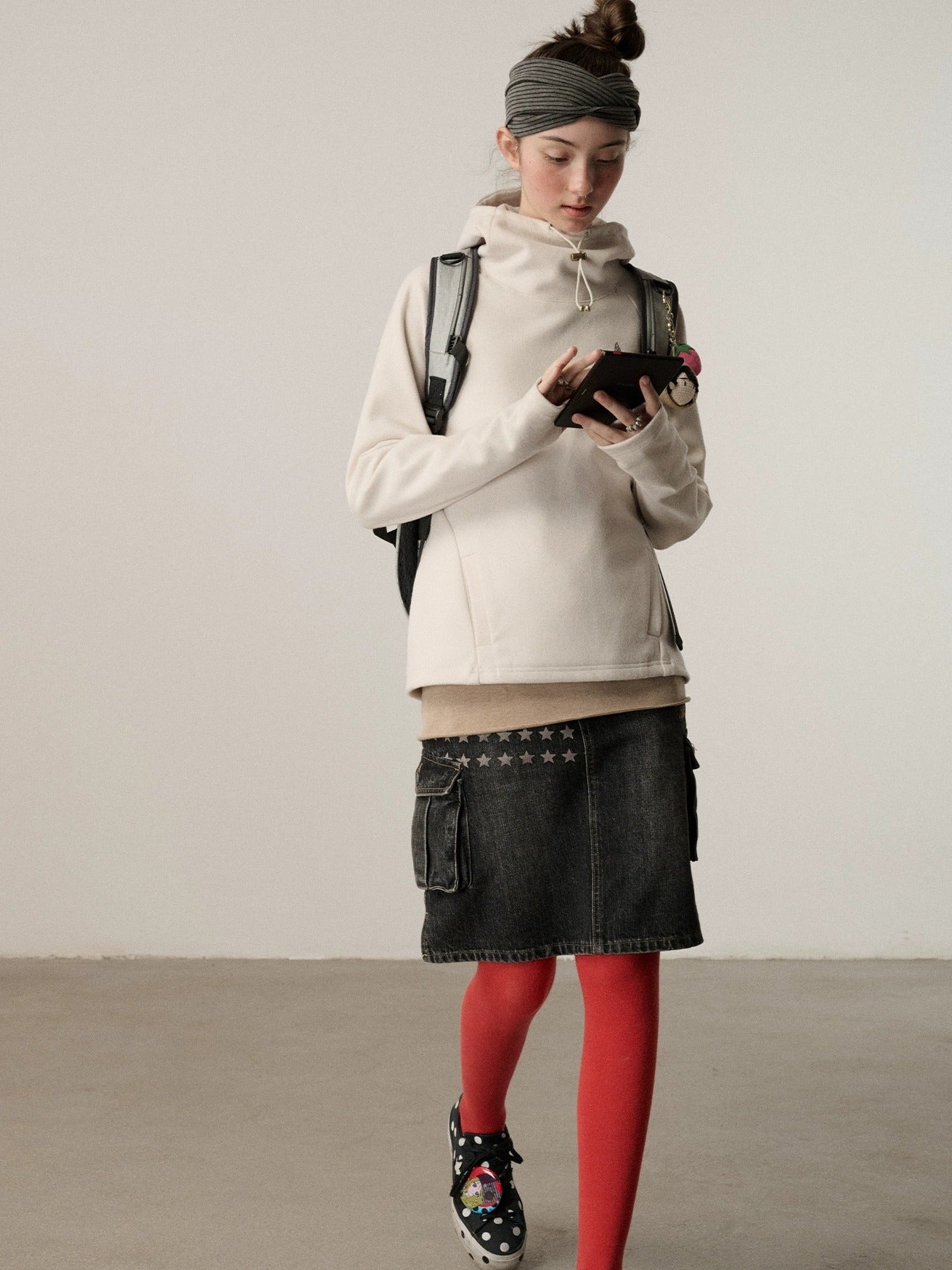 Achihara Soft Stretch Blend Loose Fit Pullover Hood Women Commuter Solid Hoodies