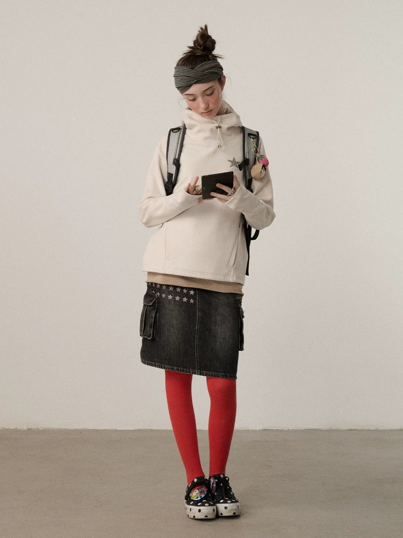 Achihara Soft Stretch Blend Loose Fit Pullover Hood Women Commuter Solid Hoodies