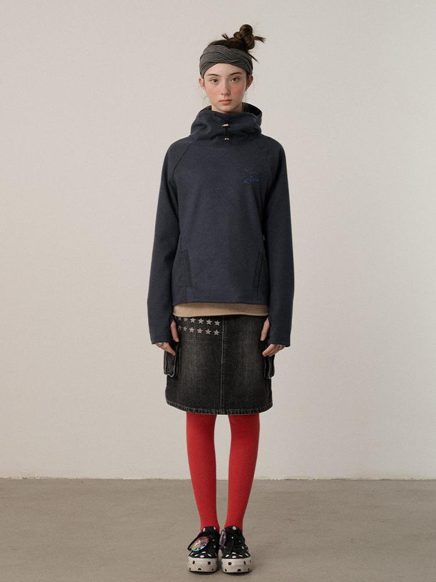 Achihara Soft Stretch Blend Loose Fit Pullover Hood Women Commuter Solid Hoodies