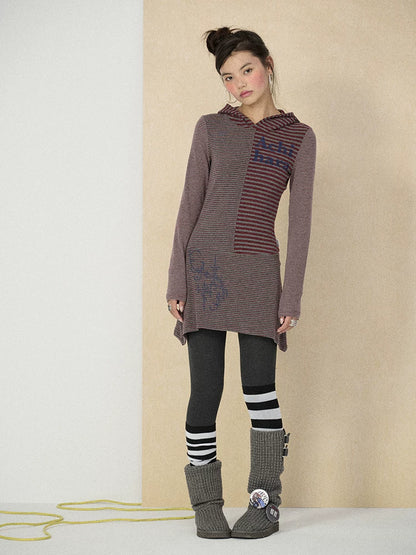 Achihara Soft Stretch Colorblock Striped Long Sleeve Women Office Polyester Blend T-Shirt-1