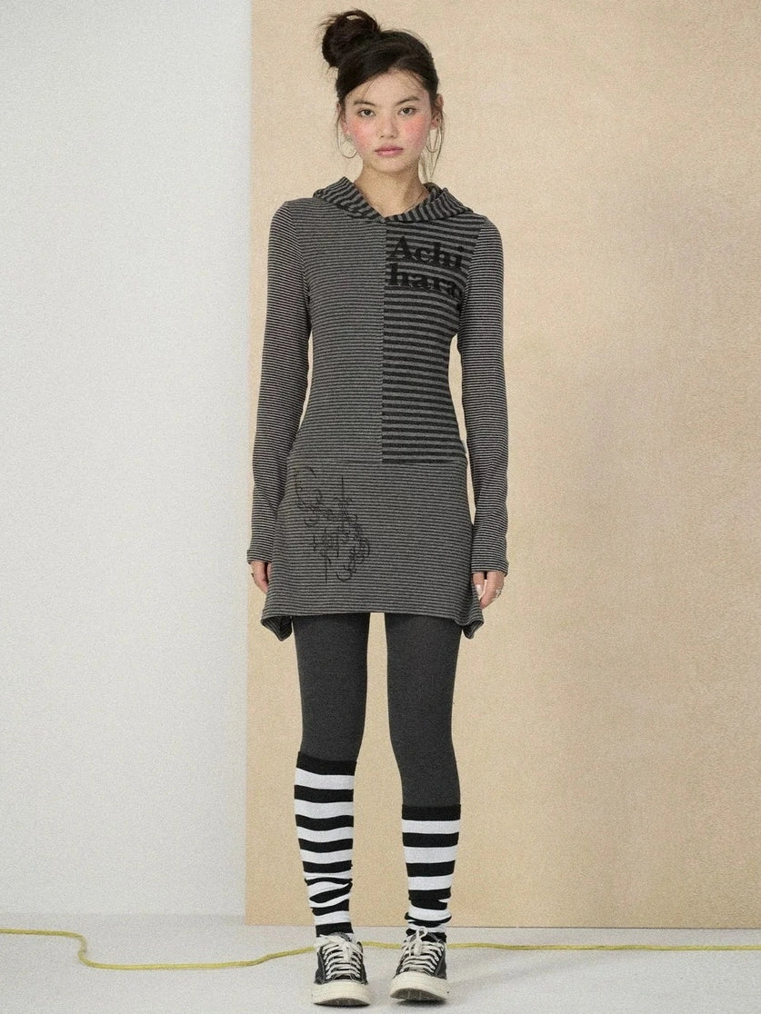 Achihara Soft Stretch Colorblock Striped Long Sleeve Women Office Polyester Blend T-Shirt