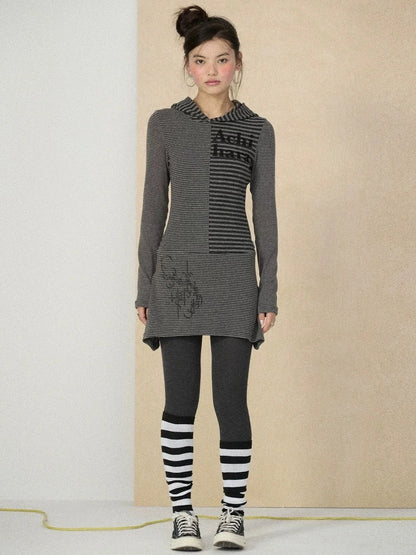 Achihara Soft Stretch Colorblock Striped Long Sleeve Women Office Polyester Blend T-Shirt