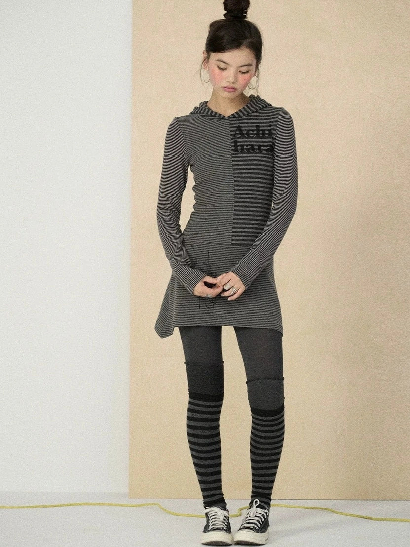 Achihara Soft Stretch Colorblock Striped Long Sleeve Women Office Polyester Blend T-Shirt