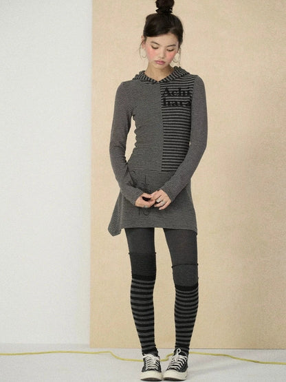 Achihara Soft Stretch Colorblock Striped Long Sleeve Women Office Polyester Blend T-Shirt