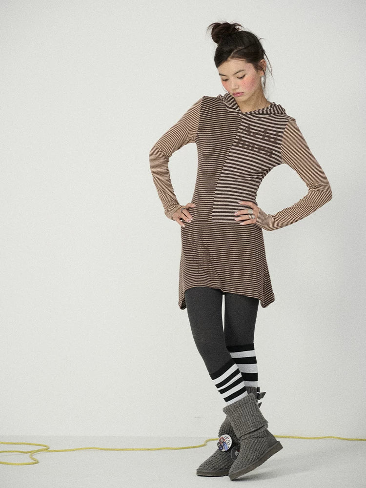 Achihara Soft Stretch Colorblock Striped Long Sleeve Women Office Polyester Blend T-Shirt-4
