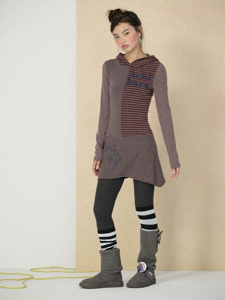 Achihara Soft Stretch Colorblock Striped Long Sleeve Women Office Polyester Blend T-Shirt-5