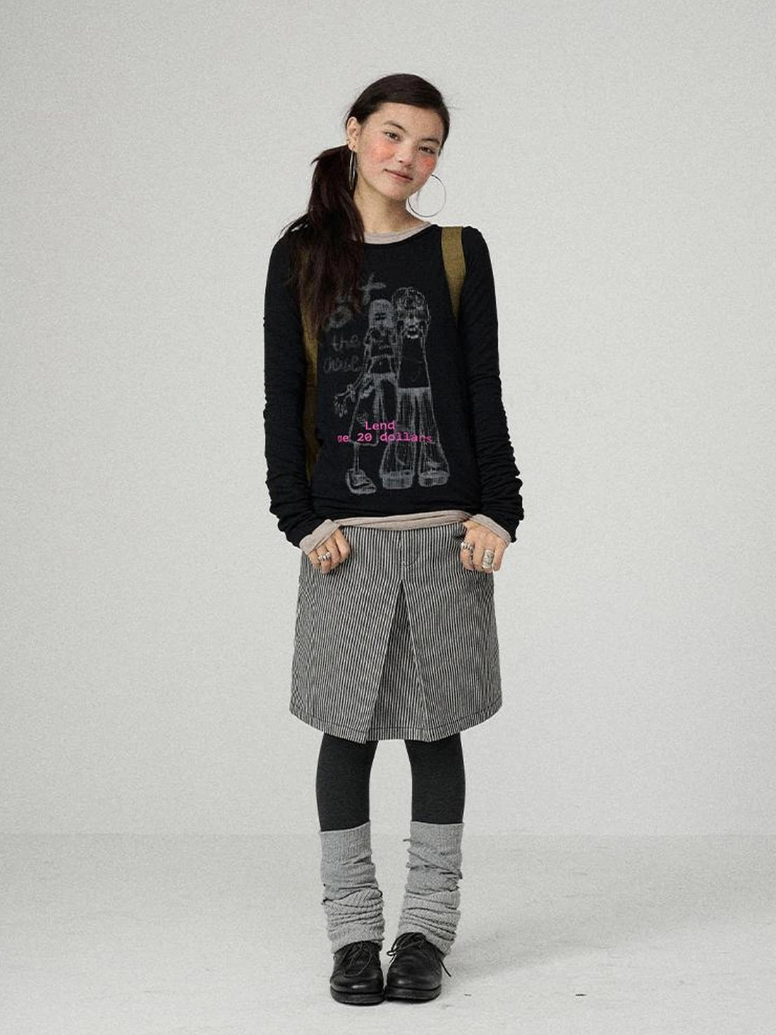 Achihara Soft Stretch Viscose Long Sleeve Crewneck Straight Fit Women Office Wear T-Shirt