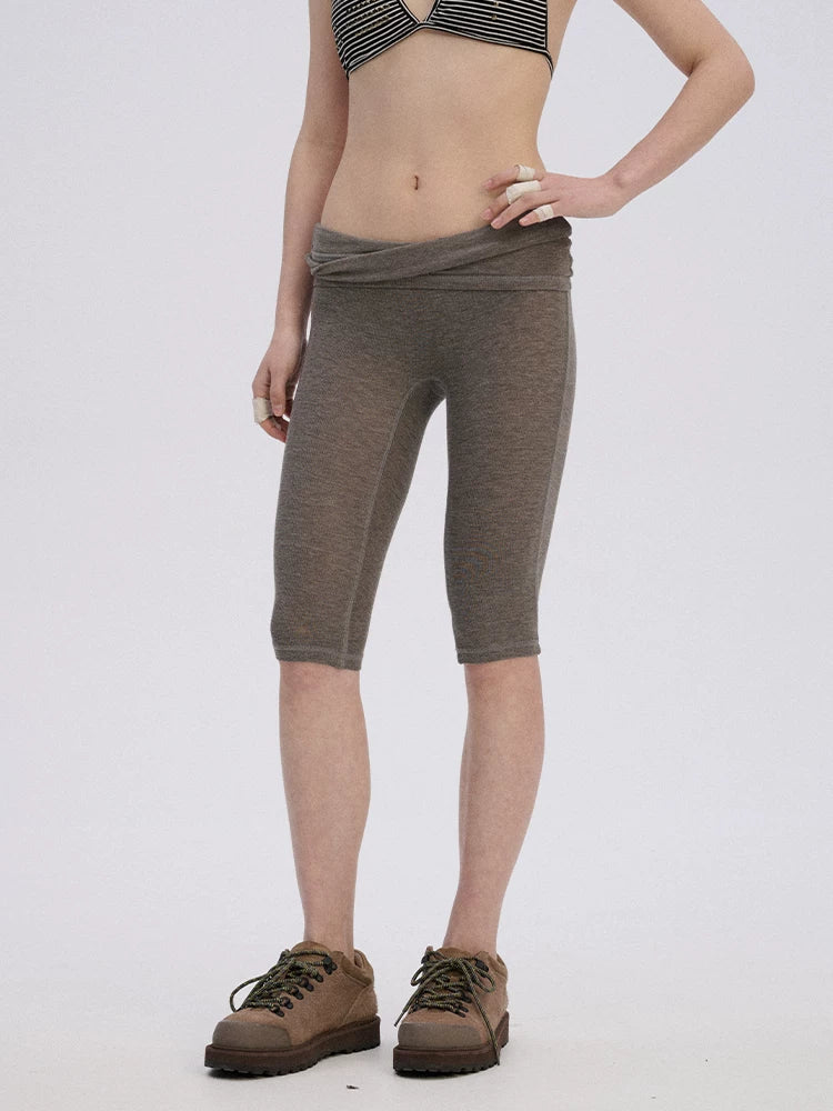 Achihara Soft Viscose Blend High Waist Tailored For Women Workwear Short Trousers-3