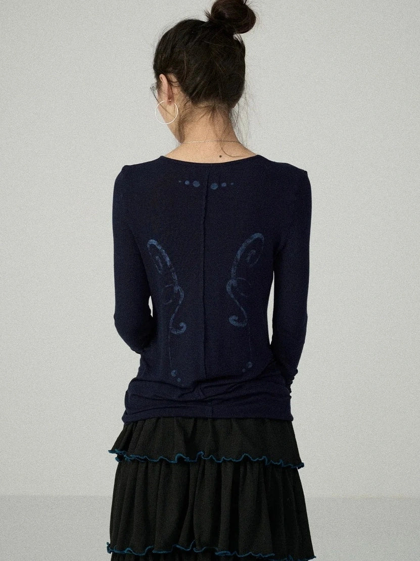 Achihara Soft Viscose Blend Straight Fit Long Sleeve Crew Neck Striped Women T-Shirt