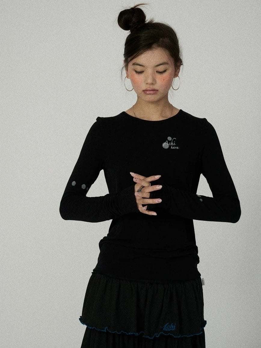 Achihara Soft Viscose Blend Straight Fit Long Sleeve Crew Neck Striped Women T-Shirt