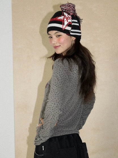 Achihara Soft Viscose Floral Long Sleeve Crew Neck Straight Fit Women Work Casual T-Shirt