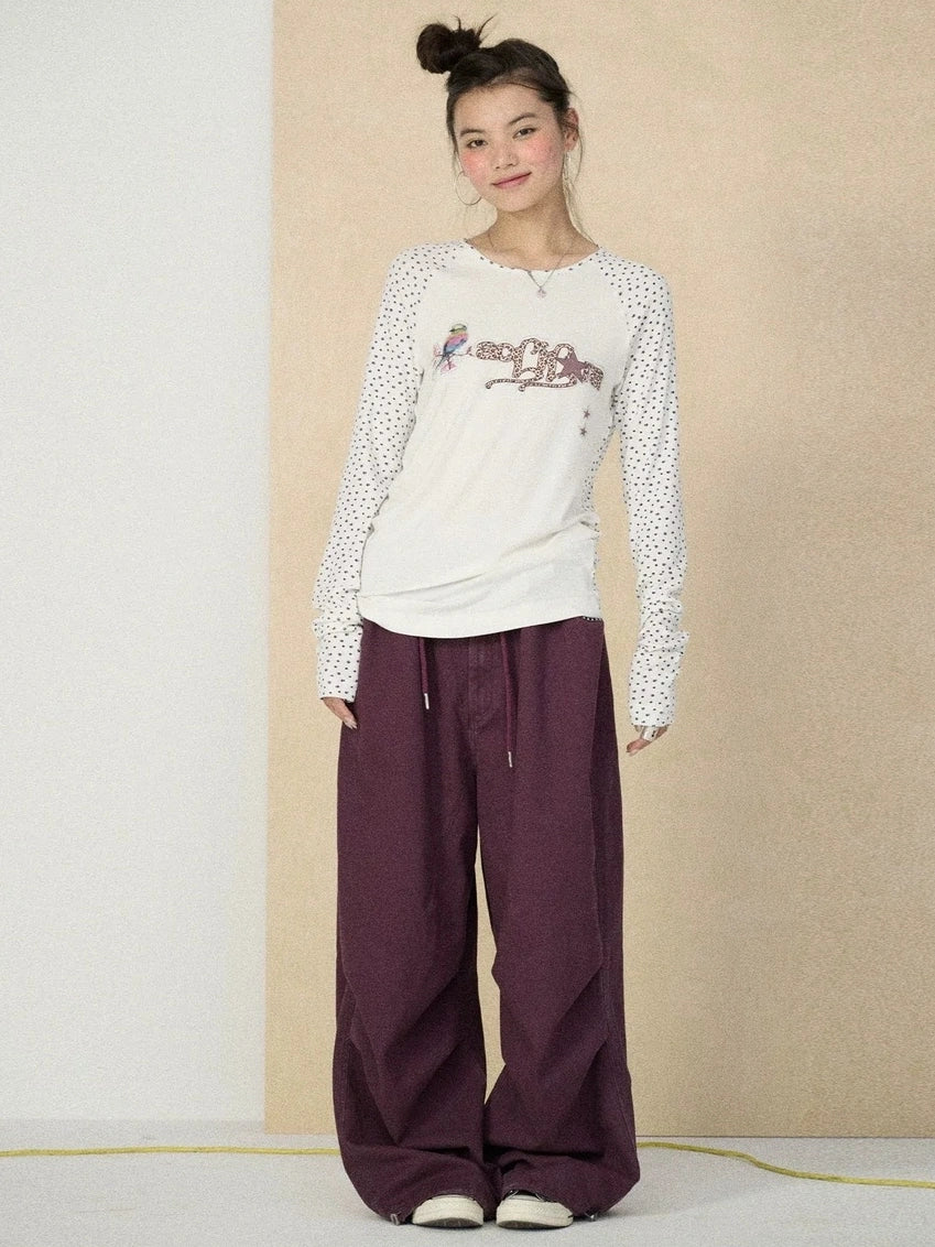 Achihara Soft Viscose Floral Long Sleeve Crew Neck Straight Fit Women Work Casual T-Shirt