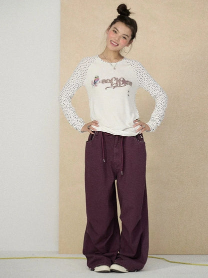 Achihara Soft Viscose Floral Long Sleeve Crew Neck Straight Fit Women Work Casual T-Shirt