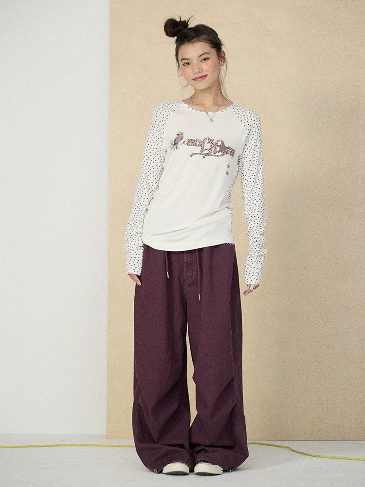 Achihara Soft Viscose Floral Long Sleeve Crew Neck Straight Fit Women Work Casual T-Shirt-3