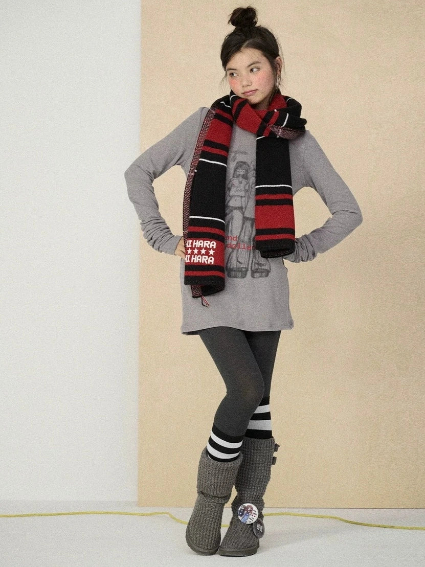 Achihara Soft viscose blend long sleeve straight fit women heart graphic office T-Shirt