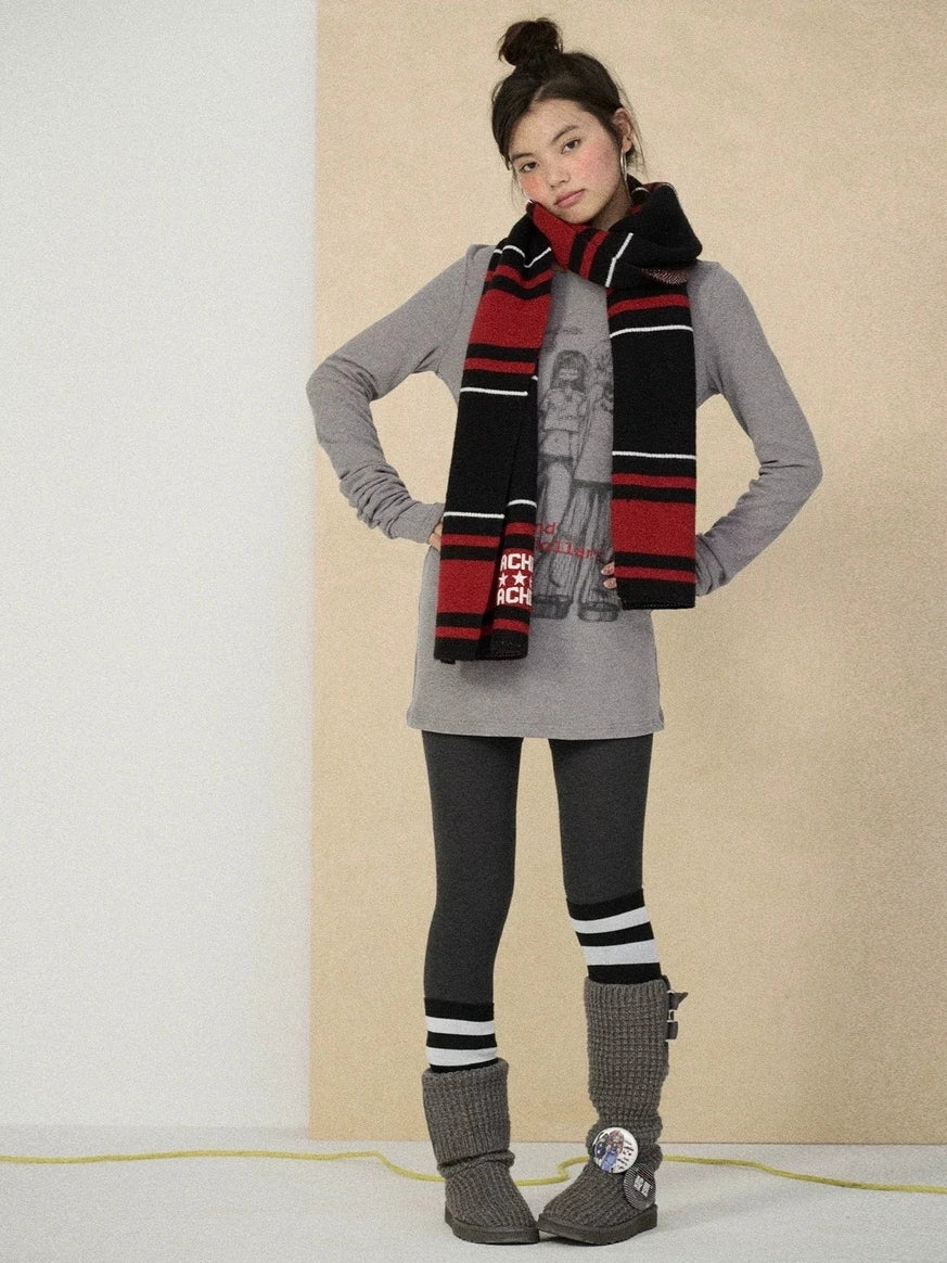 Achihara Soft viscose blend long sleeve straight fit women heart graphic office T-Shirt