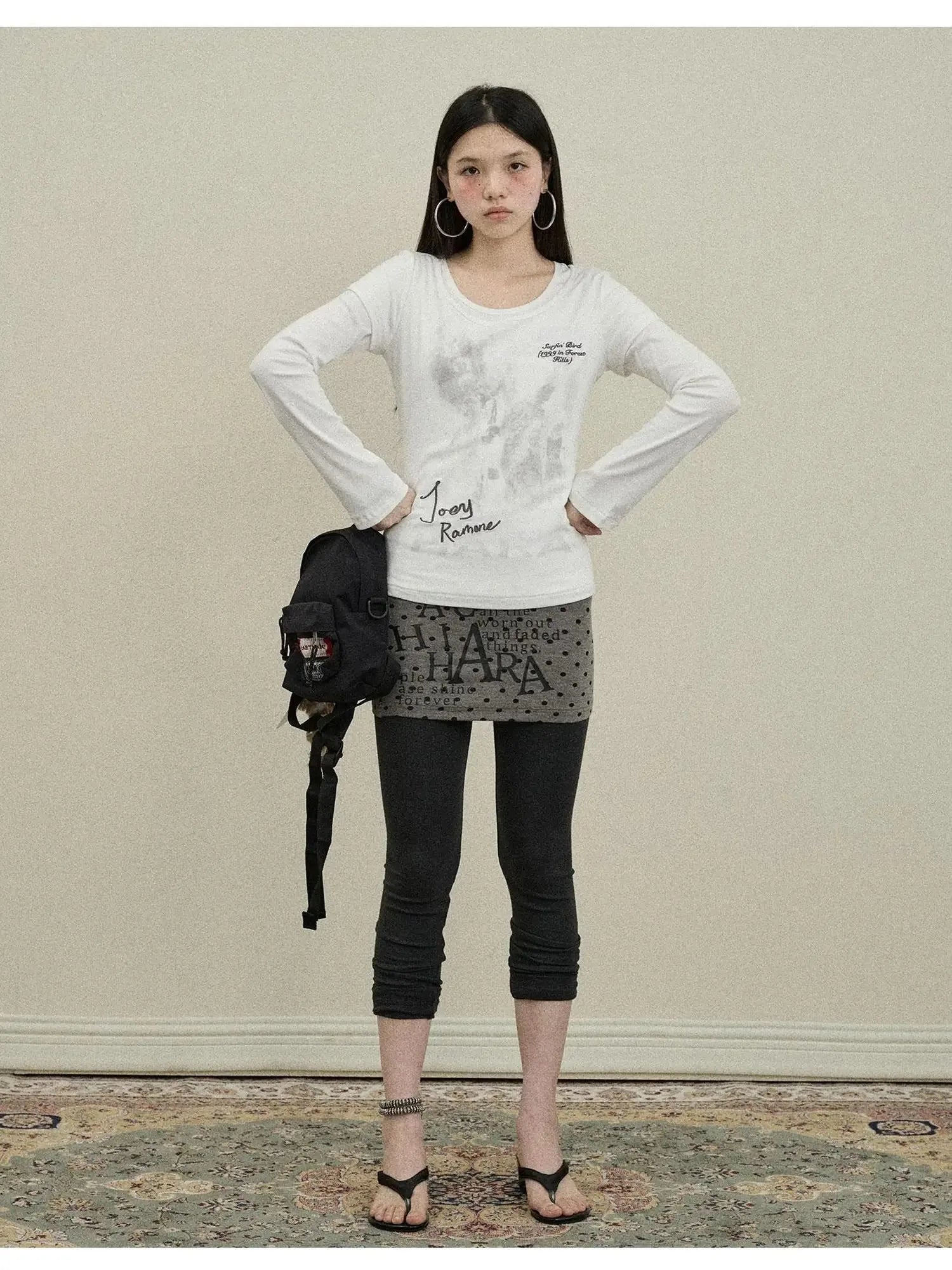 Souffle Knit Flared Pants With False Two Piece Design